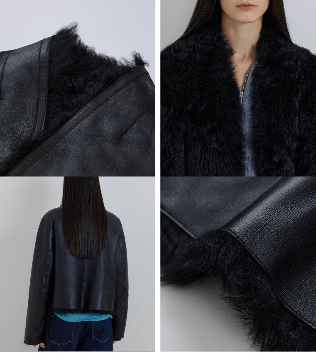 Beethoven's Night Reversible Standing Collar Tuscan Sheepskin Coat