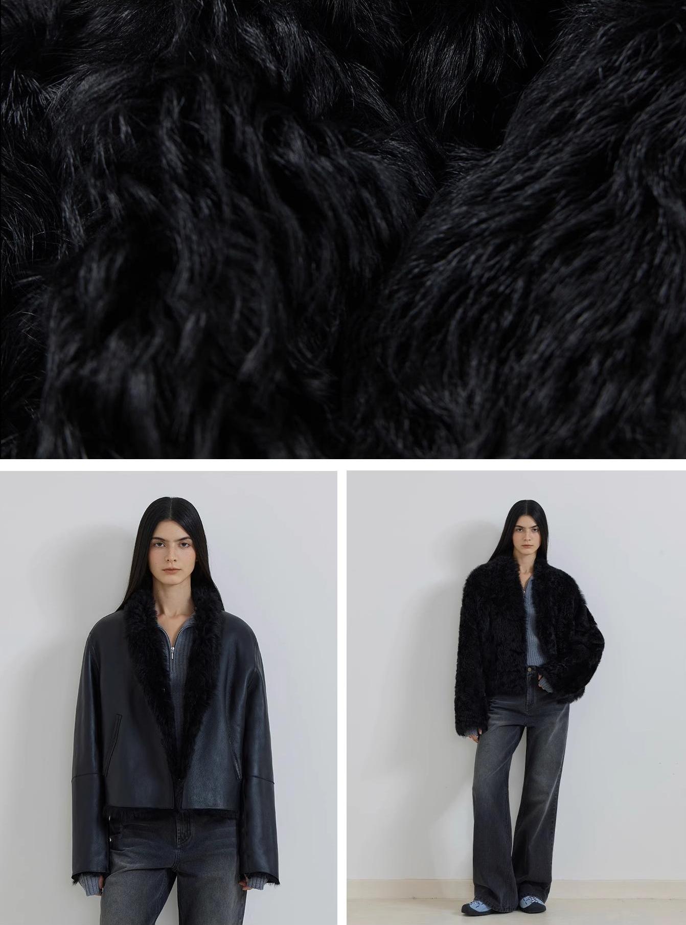Beethoven's Night Reversible Standing Collar Tuscan Sheepskin Coat