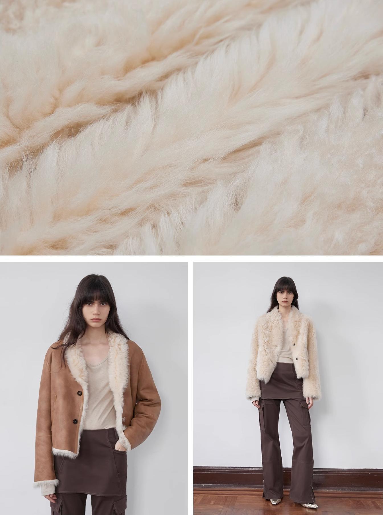 Beethoven's Night Reversible Standing Collar Tuscan Sheepskin Coat