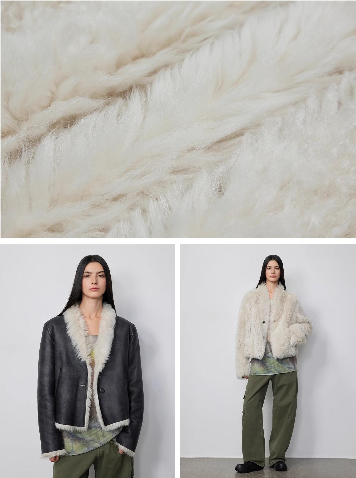 Beethoven's Night Reversible Standing Collar Tuscan Sheepskin Coat
