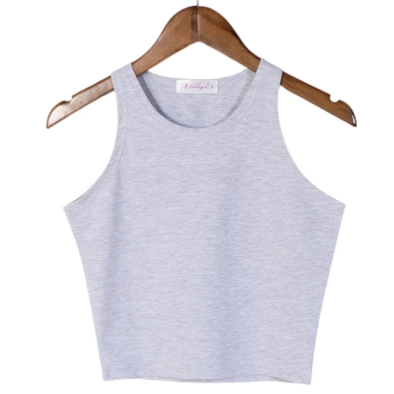 2024 New Cotton Tank Top Women Clothing Brand Design Crop Top Female Sexy Top Fitness Tshirt Camisole Solid Vest