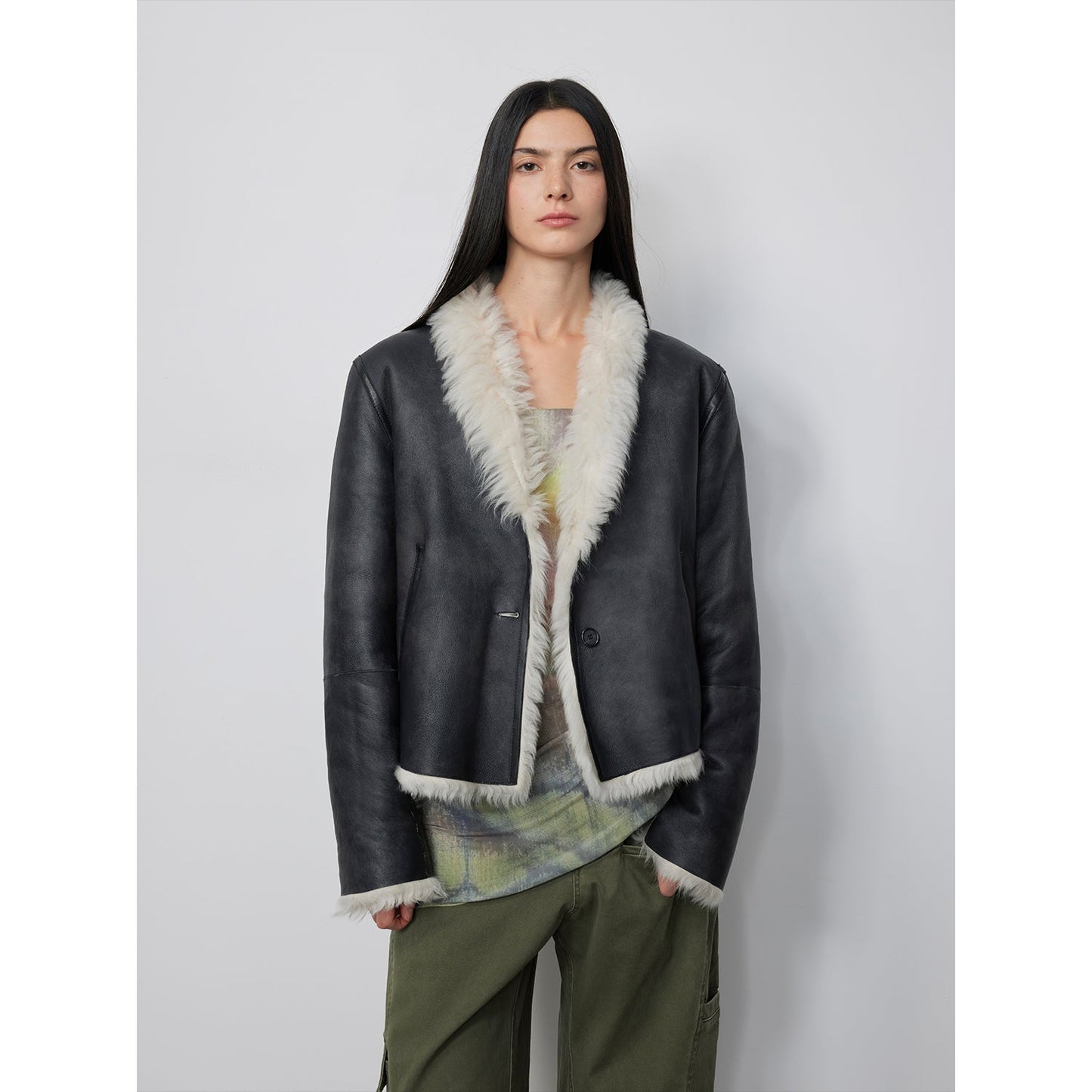 Beethoven's Night Reversible Standing Collar Tuscan Sheepskin Coat