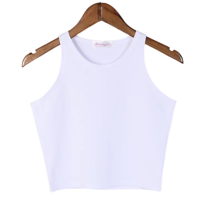 2024 New Cotton Tank Top Women Clothing Brand Design Crop Top Female Sexy Top Fitness Tshirt Camisole Solid Vest